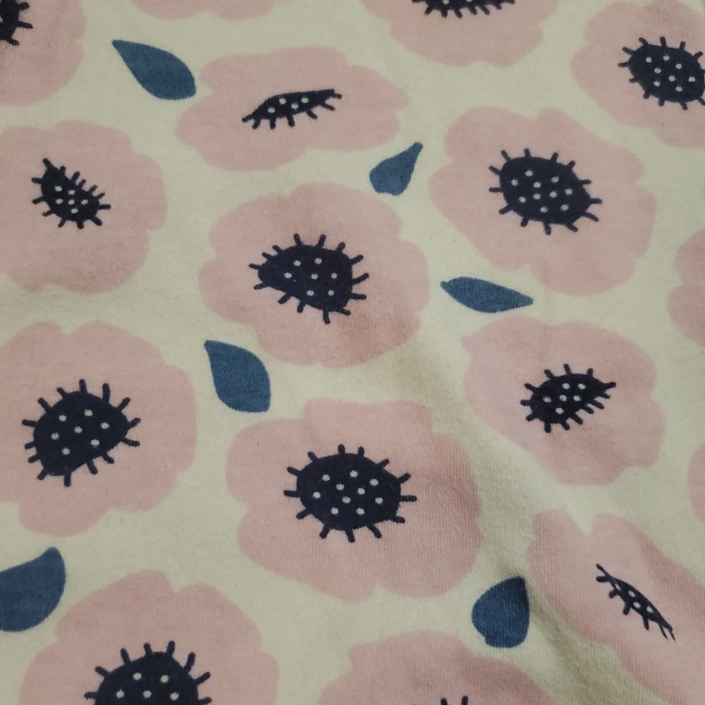 Touched By Nature Girl 0-6 M Pink Floral Print Long Sleeve Baby Sleep Gown Peony